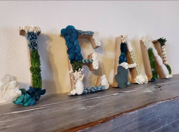 Lettre/prénom fleuri(e)